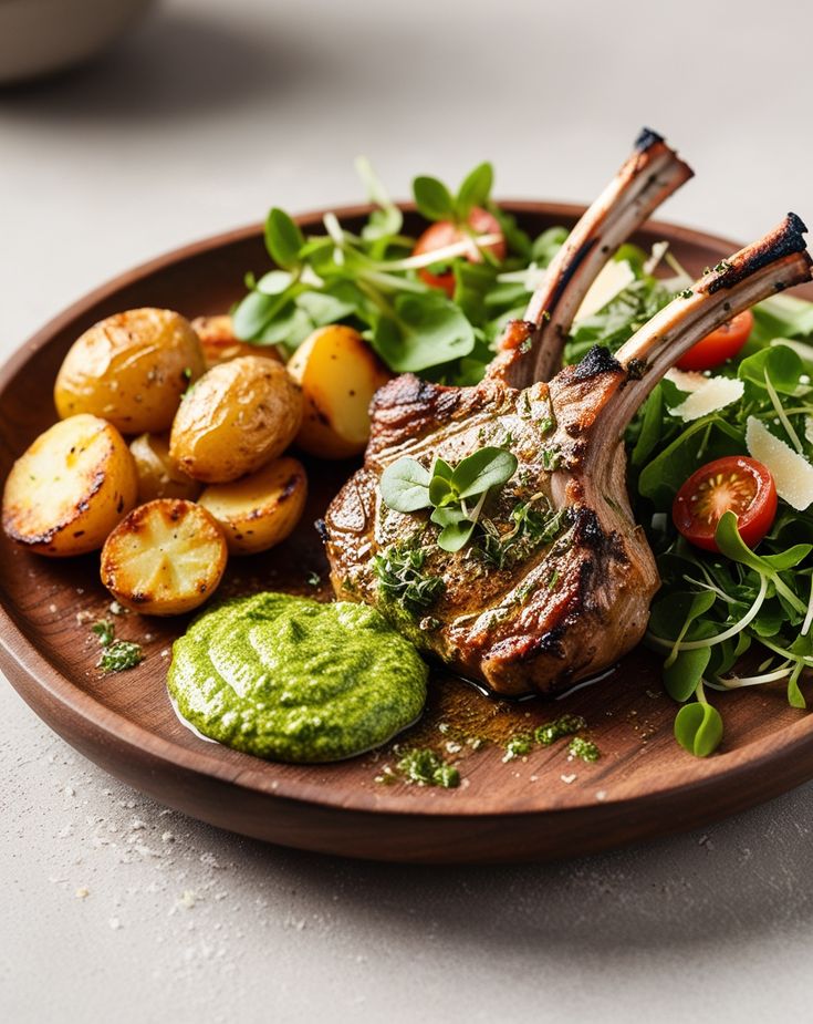 Grilled Lamb Chops with Mint Pesto Recipe