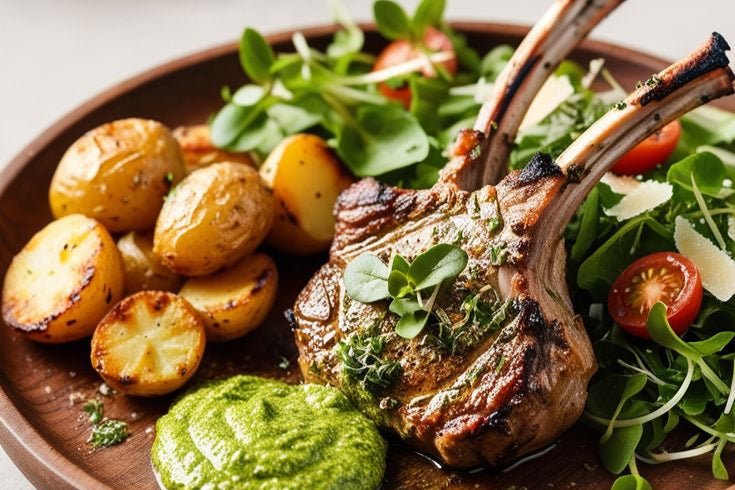 Grilled Lamb Chops with Mint Pesto Recipe - Braizebbq