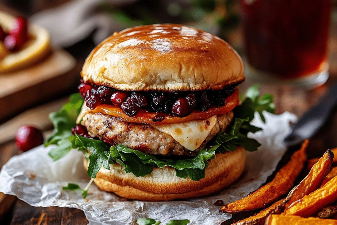 Grilled Cranberry & Brie Stuffed Burger Recipe