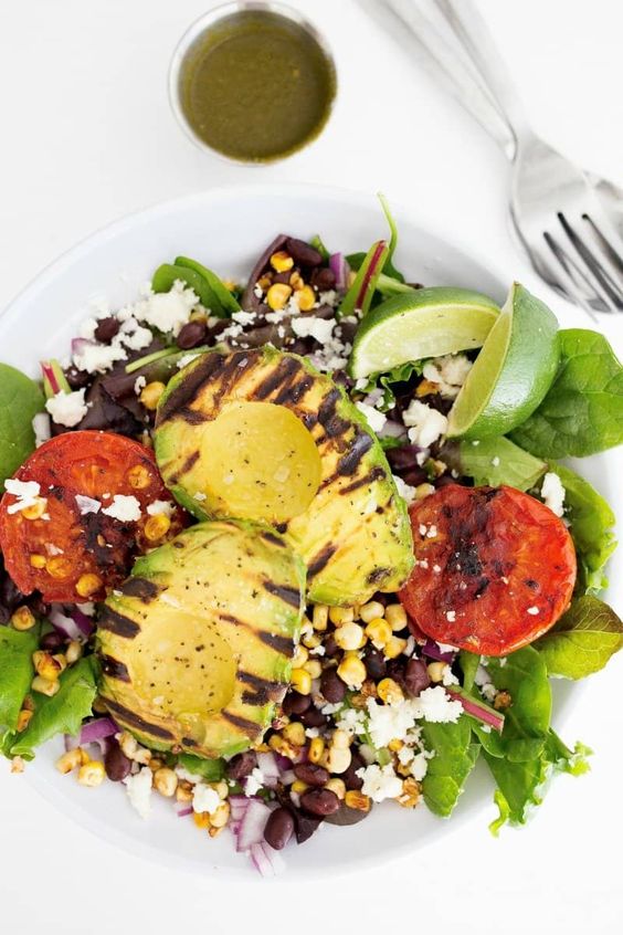 Grilled Avocado & Tomato Salad