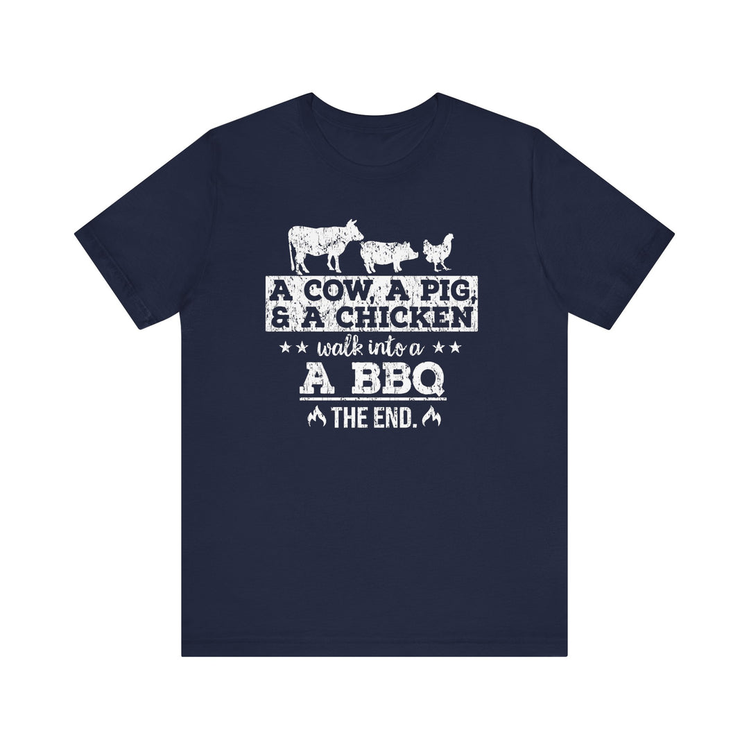 Cow Pig Chicken Walk into a BBQ Tee