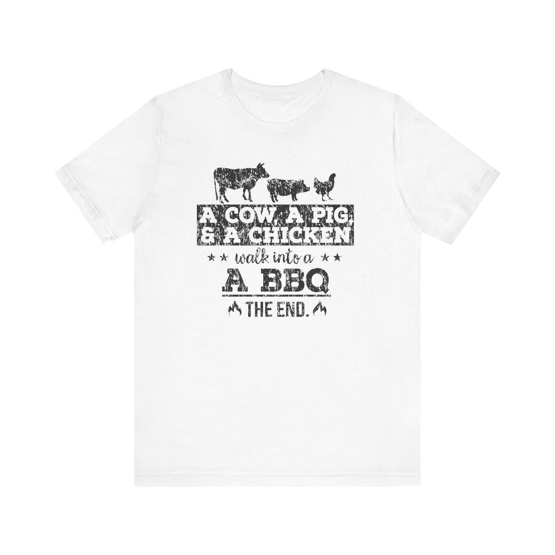 Cow Pig Chicken Walk into a BBQ Tee