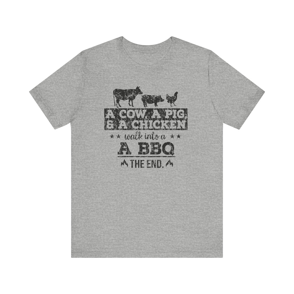 Cow Pig Chicken Walk into a BBQ Tee