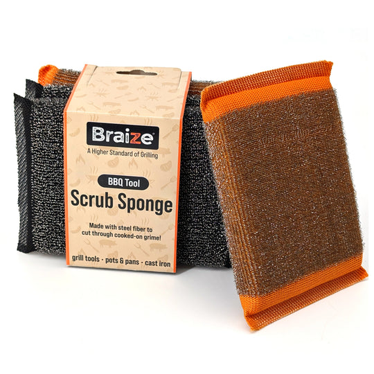 Steel-fiber scrubbing sponge - Great for cleaning stainless-steel, pots and pans, tough surfaces