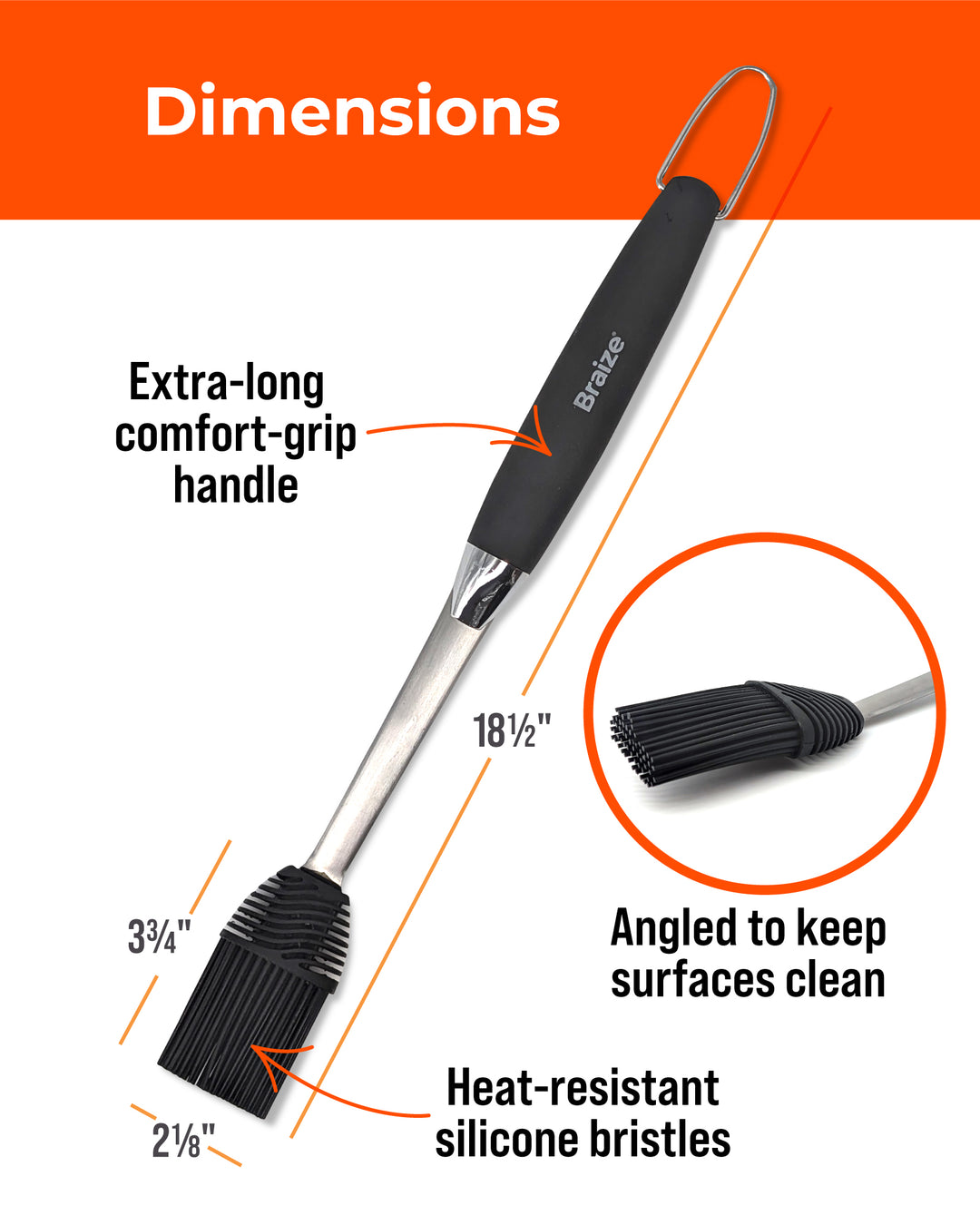 Grill Basting Mop – Silicone BBQ Brush for Sauces, Marinades & Oils | Heat-Resistant & Dishwasher Safe