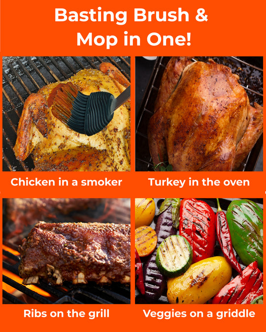 Grill Basting Mop – Silicone BBQ Brush for Sauces, Marinades & Oils | Heat-Resistant & Dishwasher Safe