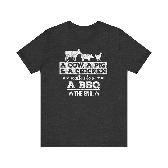 Cow Pig Chicken Walk into a BBQ Tee